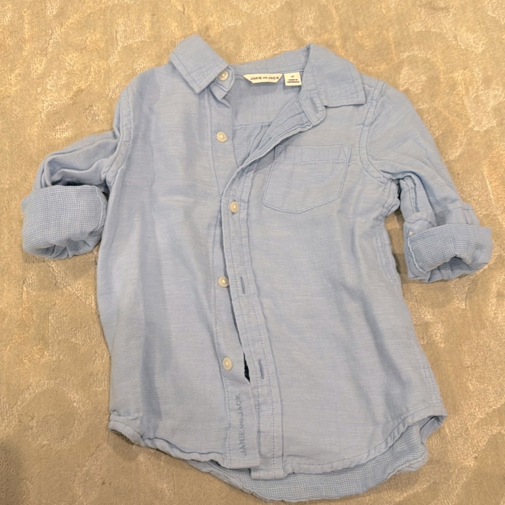 Janie and Jack light blue chambray, soft, button-down shirt, long sleeve
